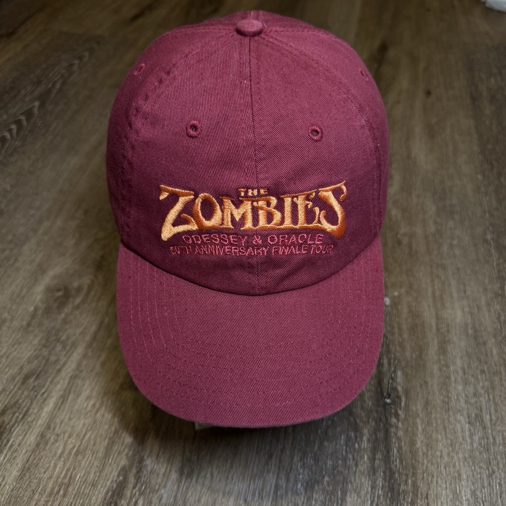 The Zombies Band Hat Baseball‎ Cap Burgundy Maroon Orange UK Punk Rock Psych Pop